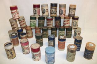 A selection of Edison phonograph cylinders in original cases including Edison Blue Amberol,