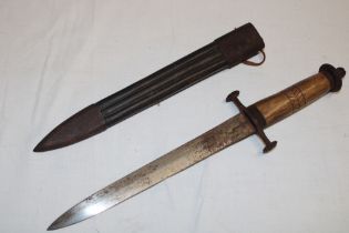 A 19th century Continental dagger with 8" double edged steel blade,