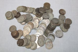 Approximately 120 various silver 3d coins including some Victorian examples