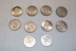 A run of 10 silver florins 1937 - 1946