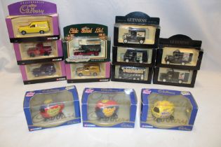 A selection of Lledo mint and boxed diecast vehicles - Guinness, Cadburys and others,