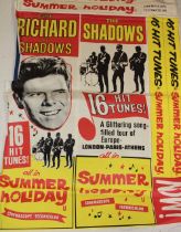 An old poster "Cliff Richard and The Shadows - Summer Holiday" - Cinemascope Technicolour 60" x 40"