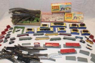 A selection of Lone Star 000 gauge railway including various diesel locomotives,