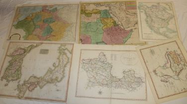 Six various 18th and 19th century maps including a new map of Germany published by Laurie & Whittle