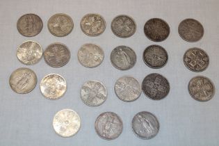 Twenty-one various silver florins including Victorian examples, Gothic florins,