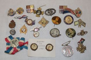 A collection of Edward VII 1902 Coronation medallions and badges and related items