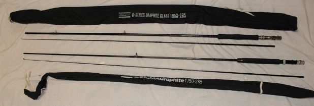 Two Shakespeare carbon fibre two piece fly fishing rods including Omnify rod and Sigma graphite rod