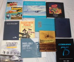 Various aviation related volumes including Flying Boats and Sea Planes, The Book of Famous Flyers,