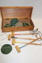 An old table croquet set in original box