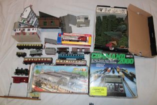 A Command 2000 controller and a selection of various 00 gauge railway items including two Tri-ang