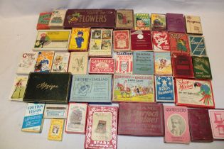 Various vintage card games and small games including History of England, Illustrated Book Titles,