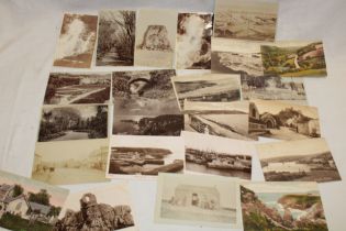 A selection of various Cornish postcards including early photographic postcard of Goldsithney,