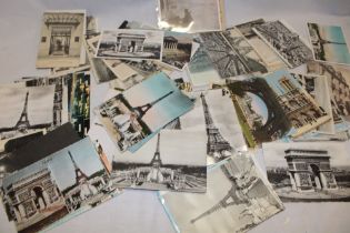 Various black & white coloured postcards - France including Paris