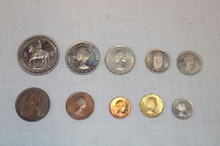 A 1953 proof ten piece coin set,