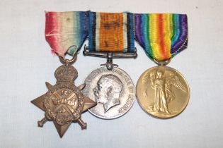 A 1914 star trio of medals awarded to No. 7819 Pte. J.