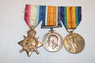 A 1914 star trio awarded to No. 7109 Pte. H.