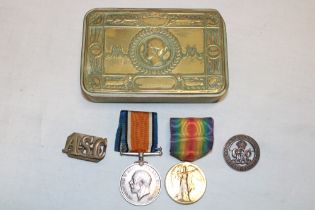 A First War pair of medals awarded to No. M2-114350 Pte. C. R. D. Bodin A.S.C.