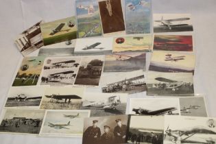 Twenty eight various aviation and early aircraft postcards including M Latham's Flying Machine,