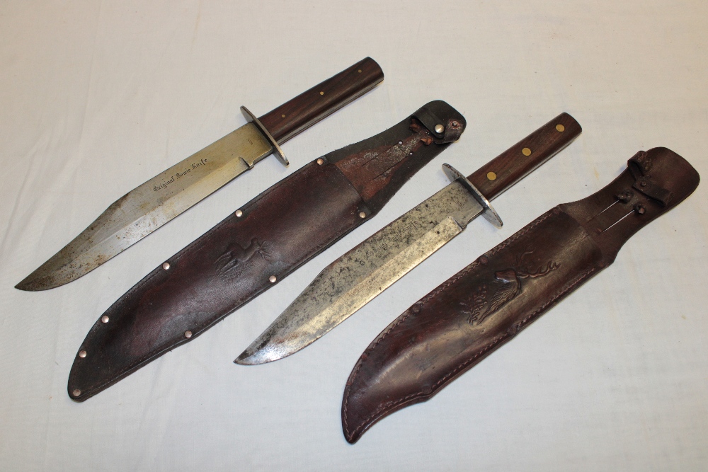A good quality Bowie knife with 9½" single edged blade marked "Original Bowie knife",