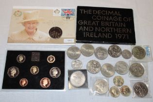 Various GB coins including 1994 D-Day commemorative 50p, two coin sets - 1971 and 1985,