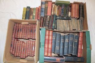 A large selection of various decoratively bound volumes, leather bound volumes and others,