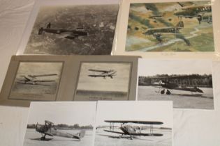 A selection of various aircraft related photographs and posters including two early Railway Air