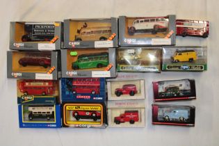 Fifteen various Corgi mint and boxed diecast vehicles - commercial vehicles and vans,