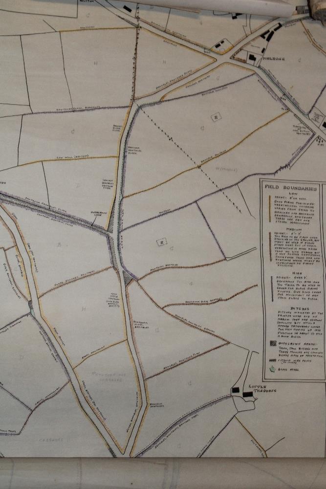 A handcoloured map of Helstone, two handcoloured maps of field boundaries in the Helston area, - Image 4 of 4
