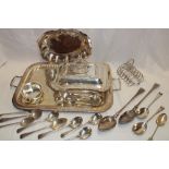 A good quality electroplated rectangular two-handled tea tray,