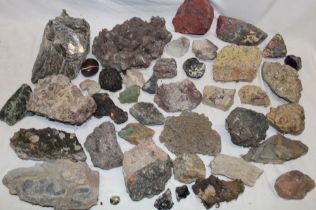 A collection of mineral samples including some Cornish examples