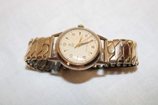 A Rolex Tudor Royal 9ct gold wristwatch, the inner case marked "12324 Dennison made for Rolex A.L.D.