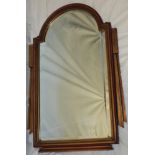 A good quality Art Deco-style bevelled arched wall mirror in painted angular frame,