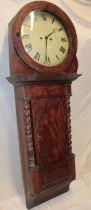 An early tavern clock by Thomas Kelly with 18" circular enamelled convex dial,