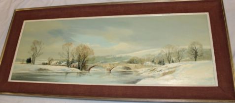 Michael D Barnfather - oil on canvas "Bolton Bridge", signed and labelled to verso,