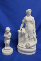 A 19th century Parian-style china figure of a classical female,