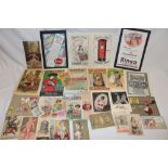 A selection of various card and paper adverts and small cuttings including Rinso, Sunlight soap,