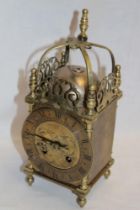 A 17th century-style brass lantern clock with French movement by Japy Freres in traditional case,