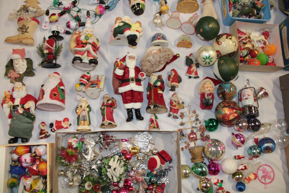 A selection of vintage Christmas decorations including boxed Pifco lantern lights, various baubles, - Image 2 of 3