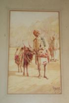 F** A** Baker - watercolour "Indian Conjurer in Mysore State circa 1930", signed, labelled to verso,