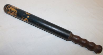 A Victorian Police Special Constable's painted wood truncheon,