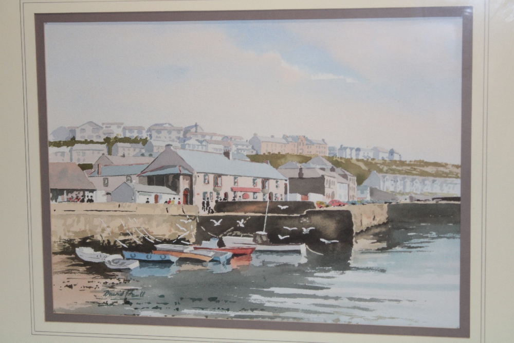 David Faull - watercolour "Porthleven Harbour", signed, inscribed to verso,