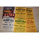 Five Helston Old Cornwall Society mid-summer eve Bonfire Night Posters and two others