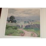 H** R** Wibberley - watercolour "Upper Manifold Valley, Derbyshire", signed, inscribed to verso,