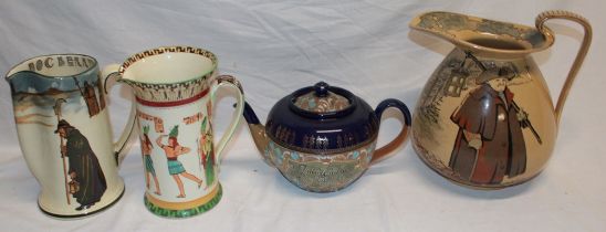 A Royal Doulton pottery toilet jug with Dickens character decoration;