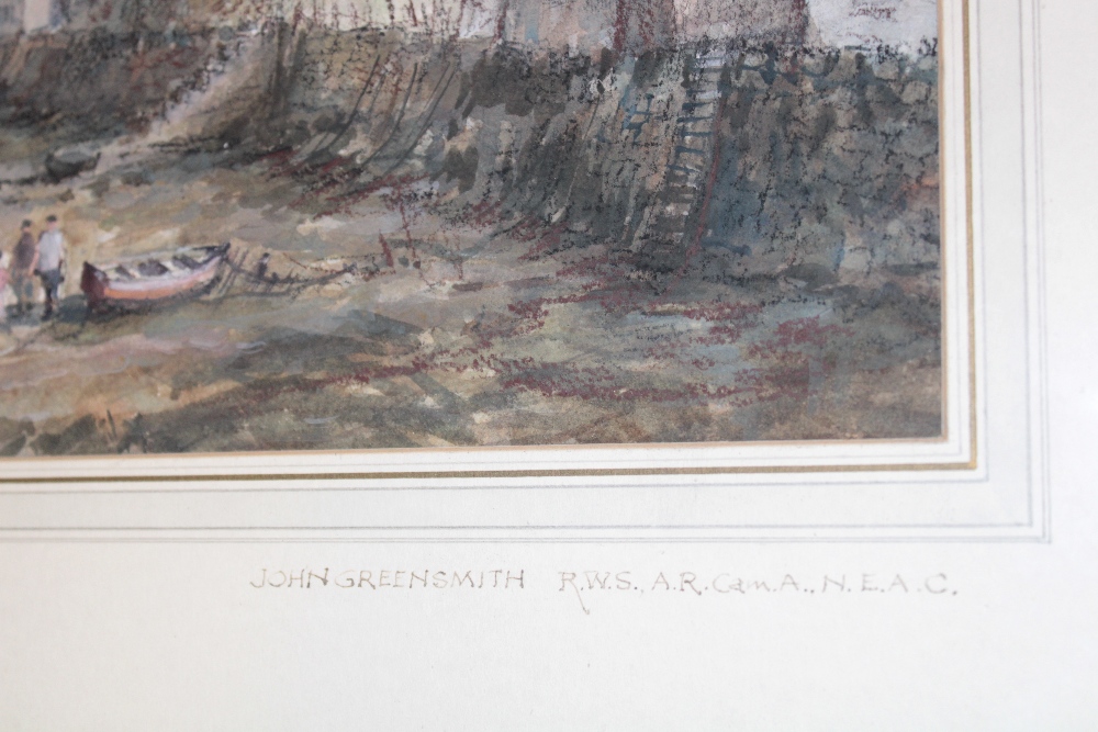 John Greensmith - watercolour "Looking towards King Charles Quay Falmouth", - Image 2 of 2