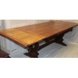 An oak dining suite comprising an oak refectory dining table 6' x 3' 4" on standard supports