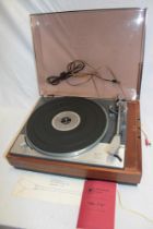 A Goldring Lenco GL75 stereo transcription turntable (slight damage to lid) with instructions