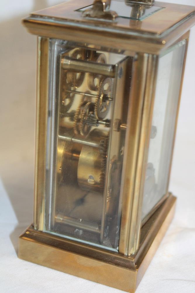 A good quality carriage clock by Imperial with Morocco leather travelling case with rectangular - Image 2 of 3