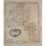 An 18th century hand-coloured map of Oxfordshire after Robert Morden