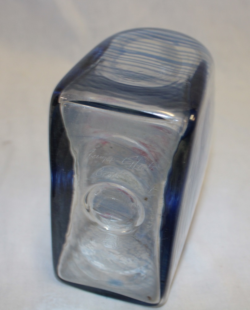 An art glass square flask by George Elliot, - Image 2 of 2